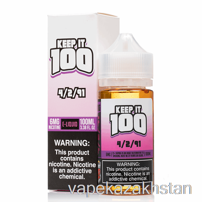 Vape Disposable 4/2/91 - Keep It 100 E-Liquid - 100mL 0mg